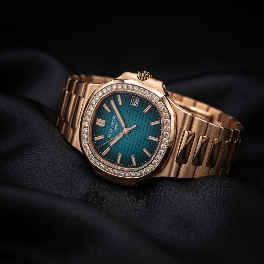 Patek Philippe Nautilus — Diamond Bezel, Rose Gold