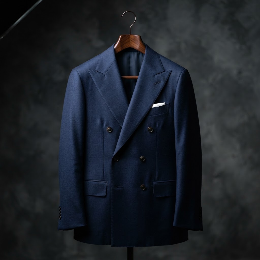 Navy Double-Breasted Suit