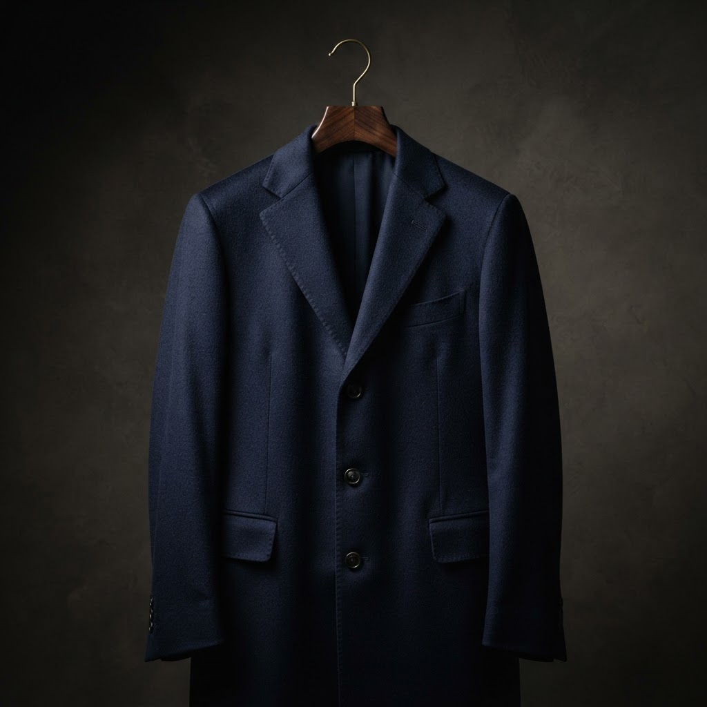 Navy Cashmere Topcoat