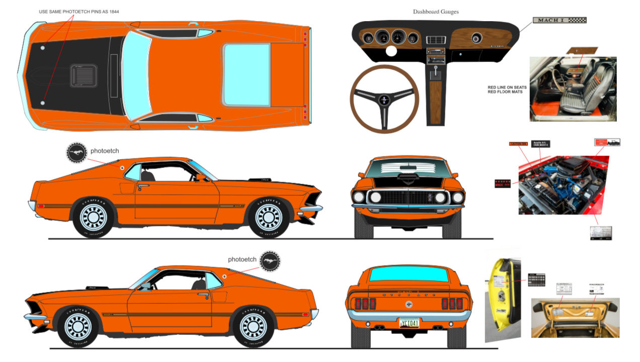 YCID #41, Madagascar Orange, 1969 Mustang Mach 1