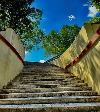 Concrete stairs ascending upward, symbolizing structured steps toward predictable business growth in 2026.