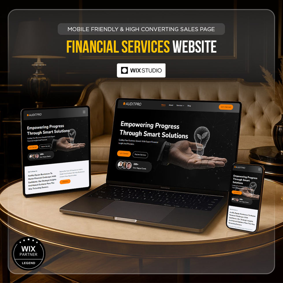 AuditPro Wix template for financial advisor and consulting business