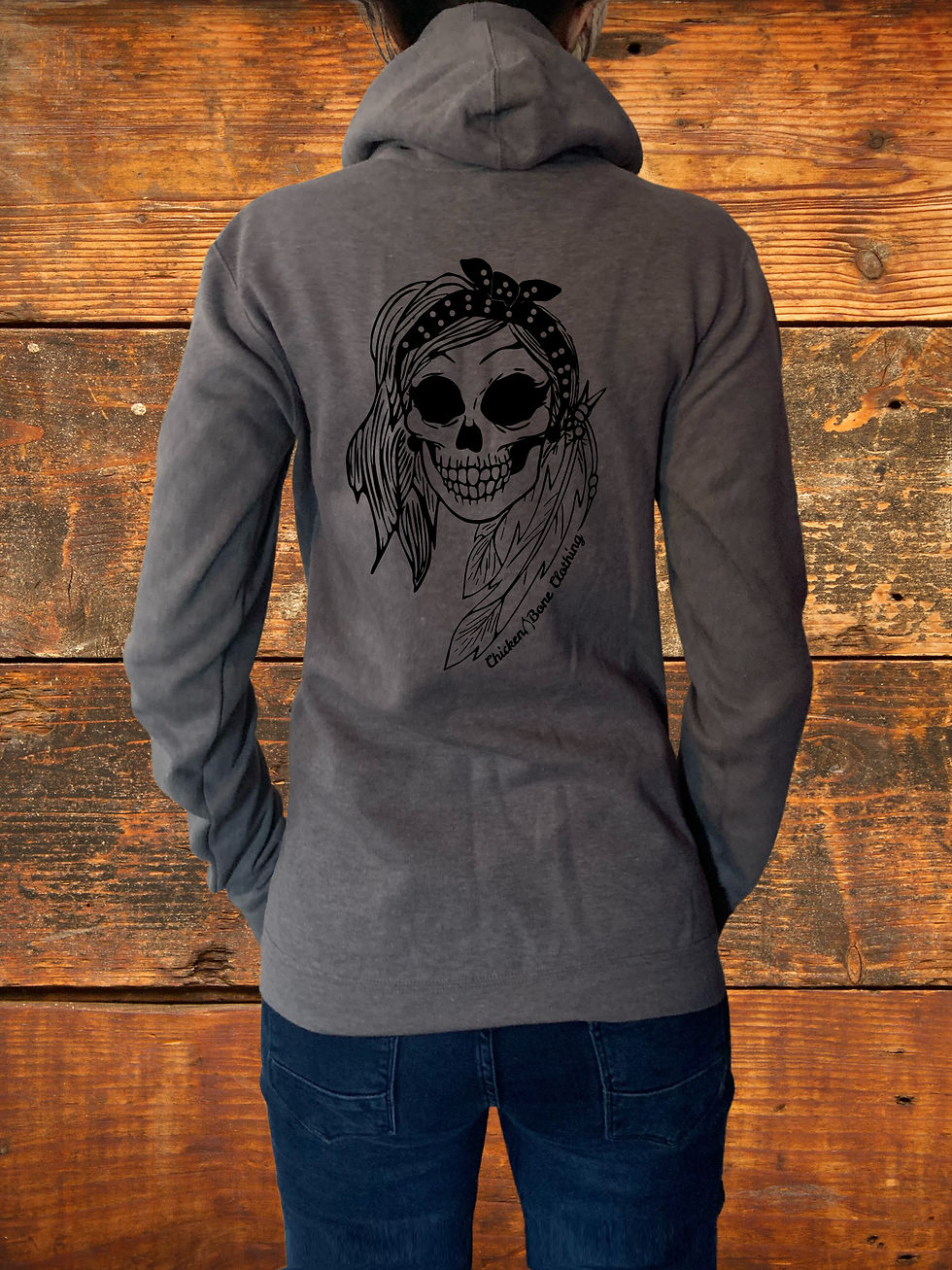 Thumbnail: Skulls & Feathers - Womens Hoodie