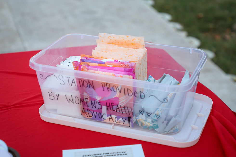Women’s Health Advocacy period product station on Aug. 23. Photo by: Ava Cappotelli
