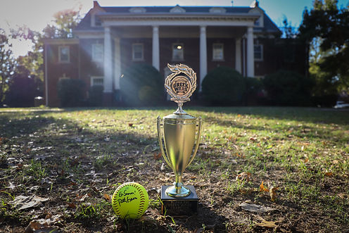 Signed softball and Greek Wars trophy at the Alpha Phi sorority house on Oct. 21. Photo by: Ava Cappotelli