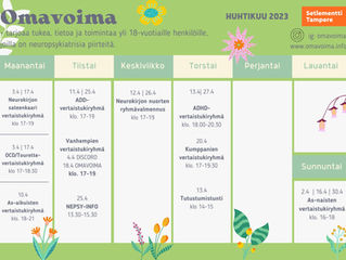 Huhtikuun toimintakalenteri on julkaistu!