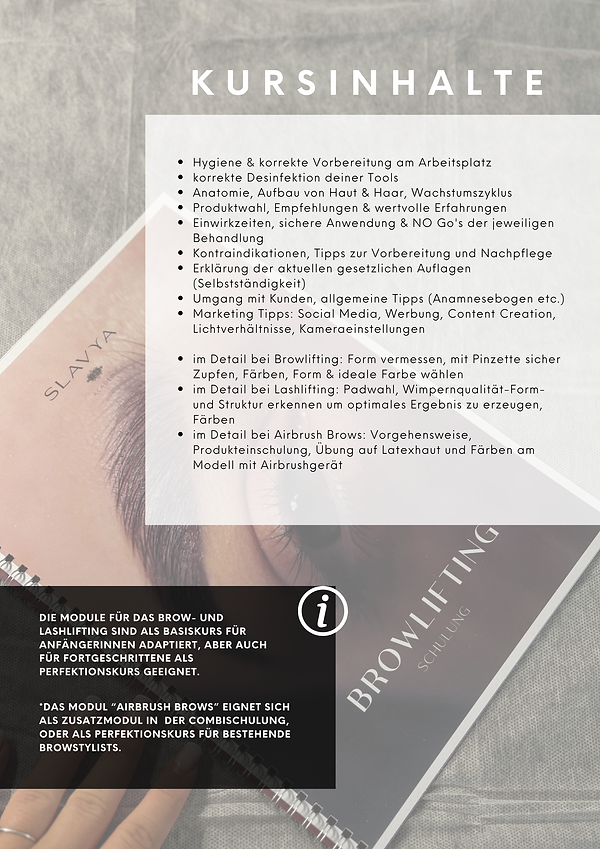 Kursinhalte Lash & Browlifting Schulung