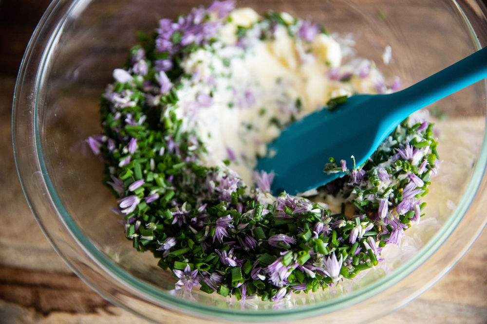 How to Make Chive Blossom Butter
