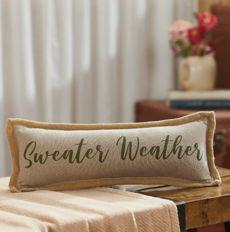 Pumpkin Bounty Sweater Weather Pillow, fall home decor, autumn home pillow, halloween decor