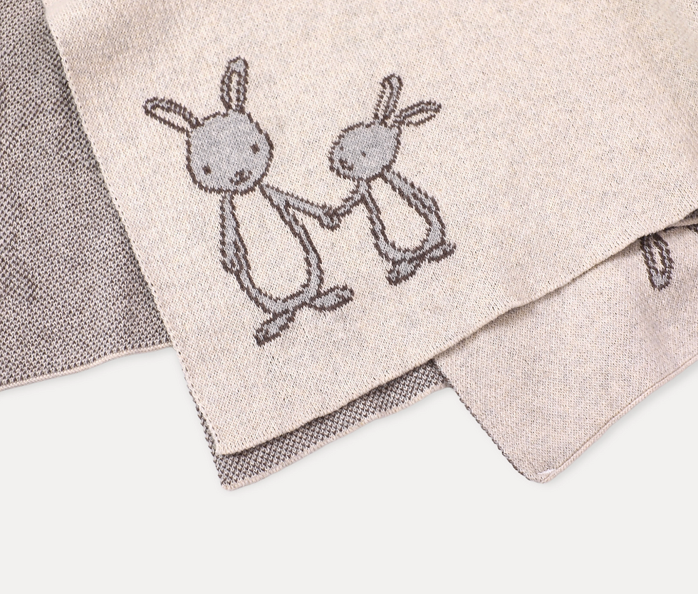 Thumbnail: Viverano Organics Bunny Mommy & Me Baby Knit Blanket & Lovey Gift Set