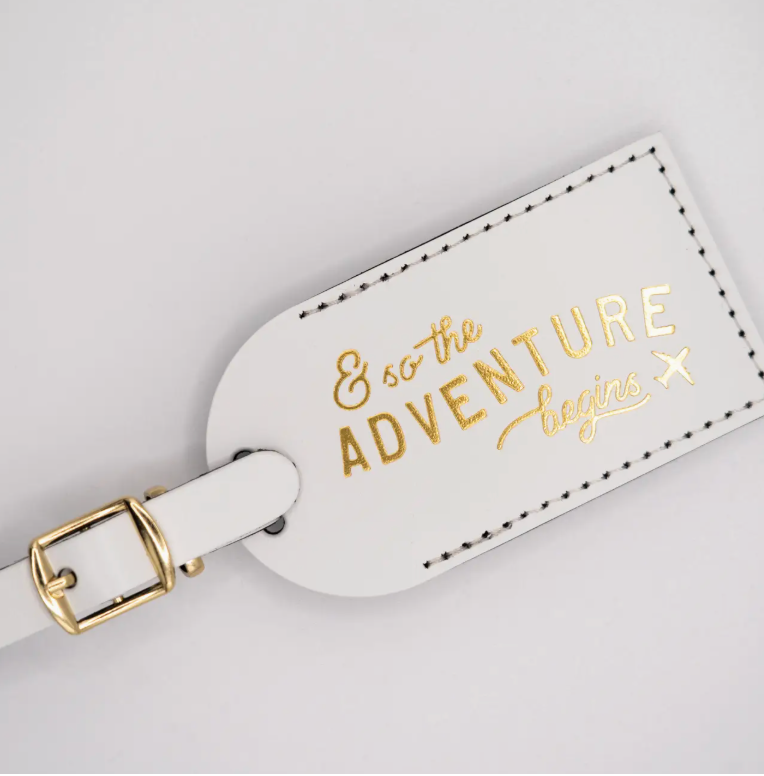 & So the Adventure Begins Luggage Tag | These tags make a great favor for your wedding guests, bridal party, party guests, or