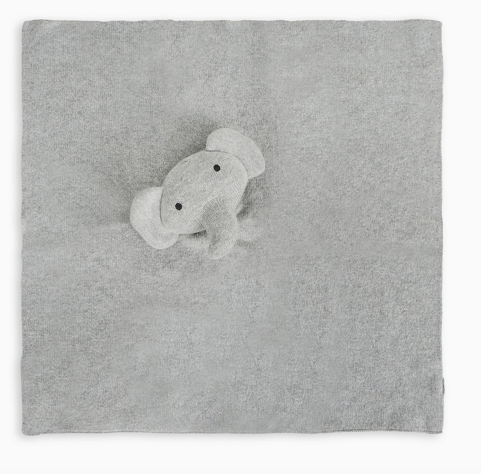 Thumbnail: Elephant Jacquard Knit Baby Blanket & Lovey Gift Set