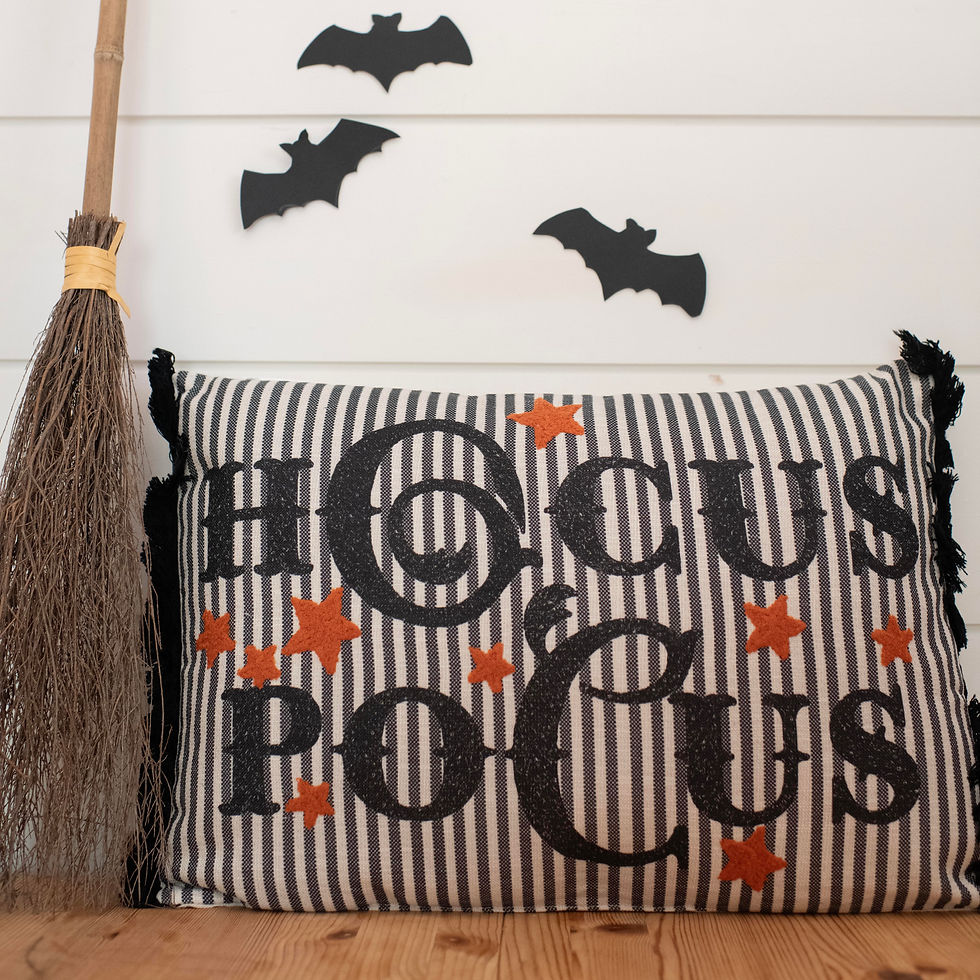 Hocus Pocus Fringed Pillow, fall home decor, autumn home decor, Farmhouse halloween