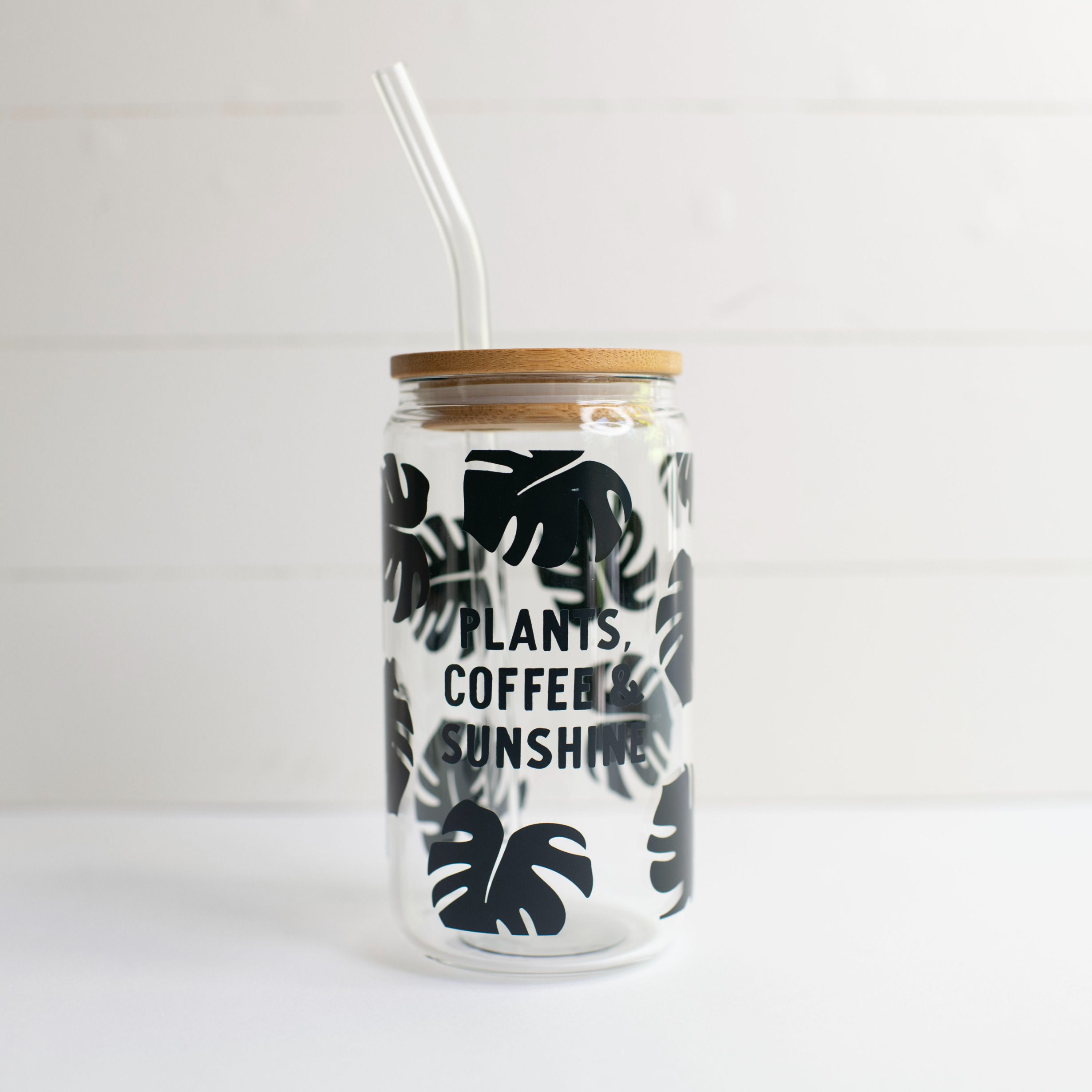 Plants, Coffee & Sunshine Glass Cup