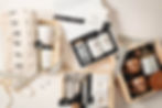 Close-up view of a curated gift box with artisanal products