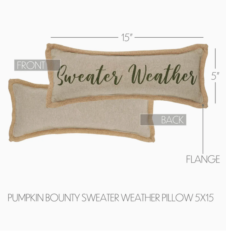 Thumbnail: Pumpkin Bounty Sweater Weather Pillow, fall home decor, autumn home pillow, halloween decor