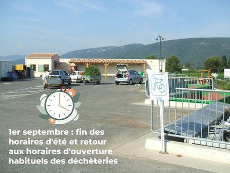 HORAIRES DES DECHETERIES