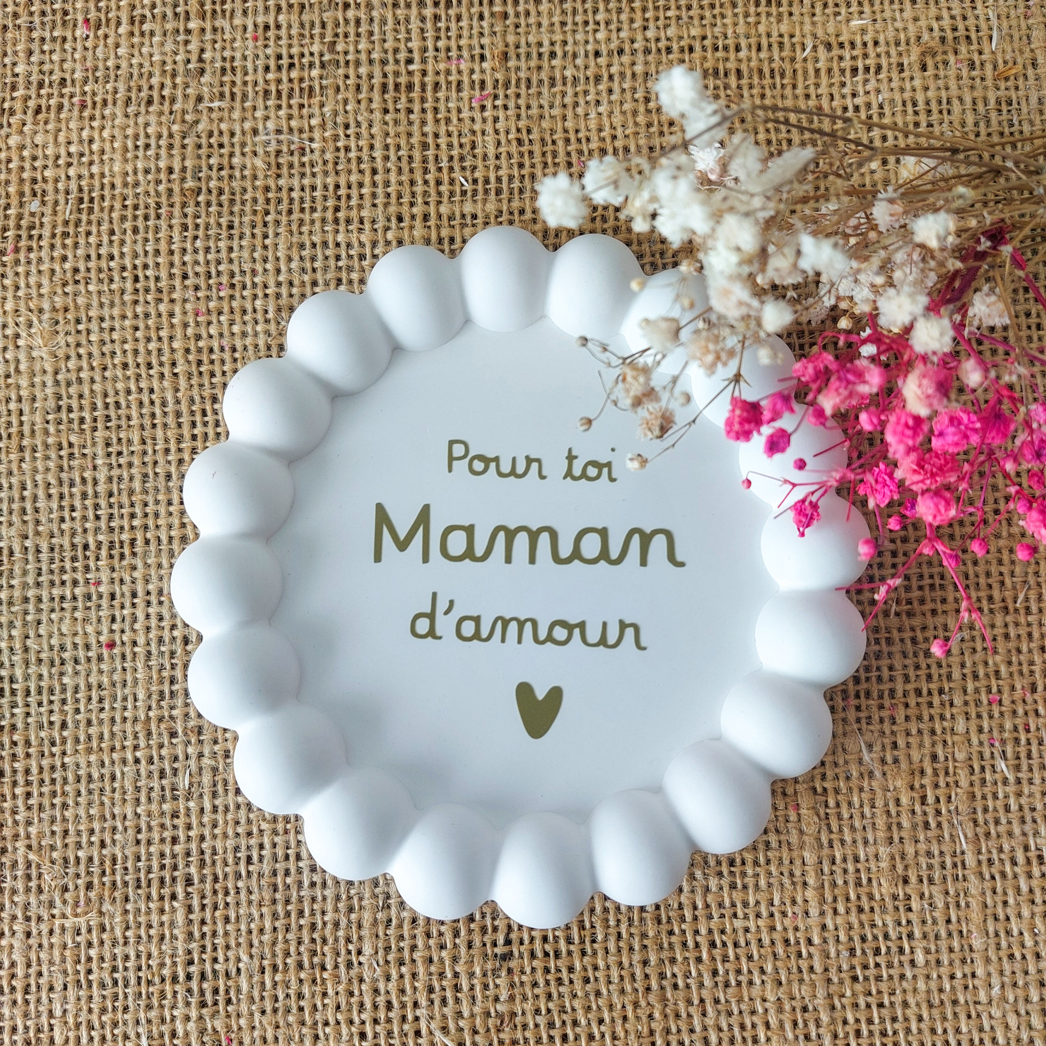 Cadeau fête des mères, idée cadeau maman, vide poche personnalisé