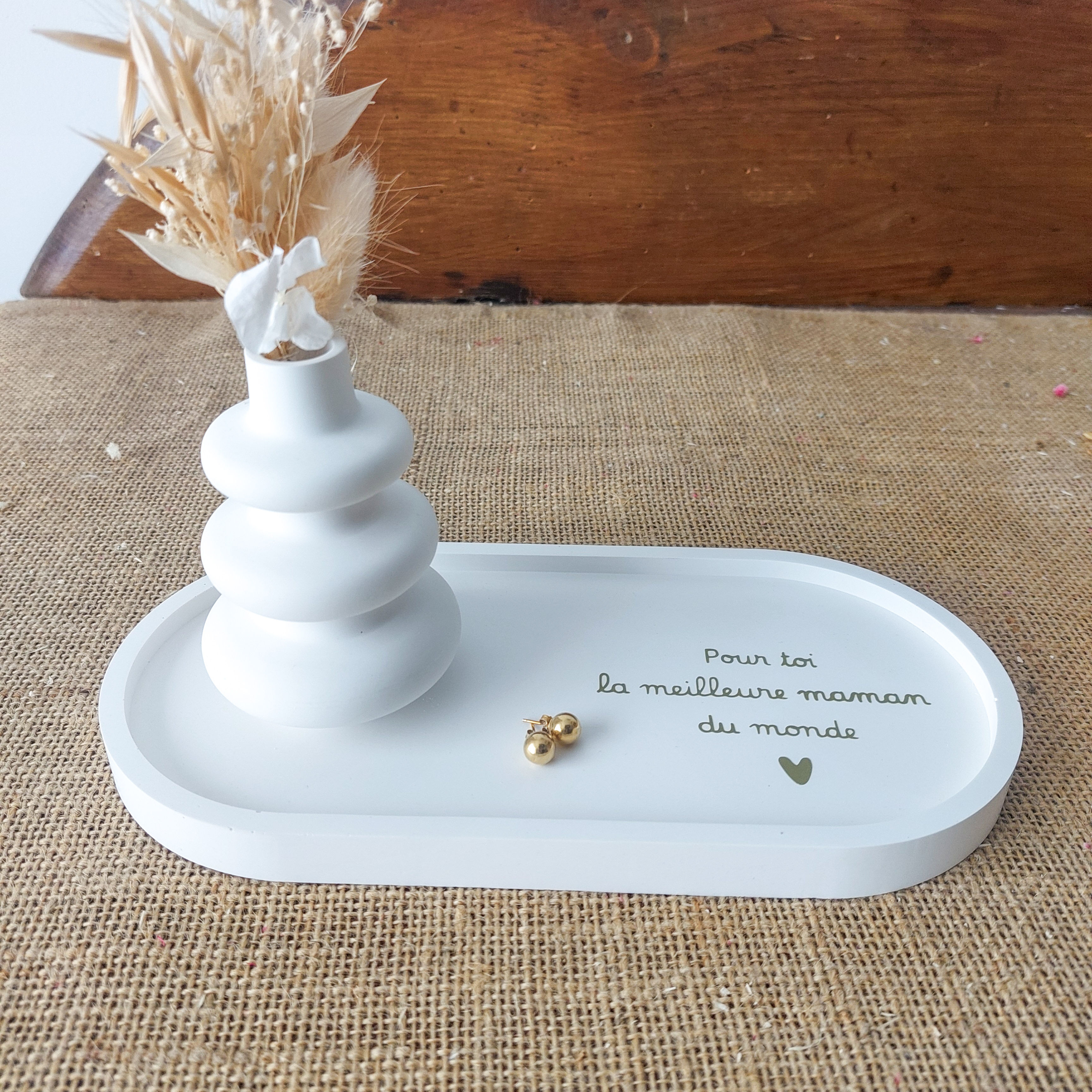 Plateau et vase pour la fête des mères, ensemble cadeau maman