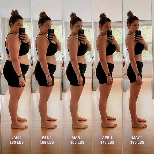 A series of progress photos side by side of someone gradually losing weight.jpg