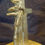 Thumbnail: Large pewter stand on wooden base