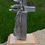 Thumbnail: Large pewter stand on wooden base
