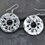 Thumbnail: 'Forgiven' stamped silver washer earrings with hammered finish