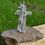 Thumbnail: Large pewter stand on stone base