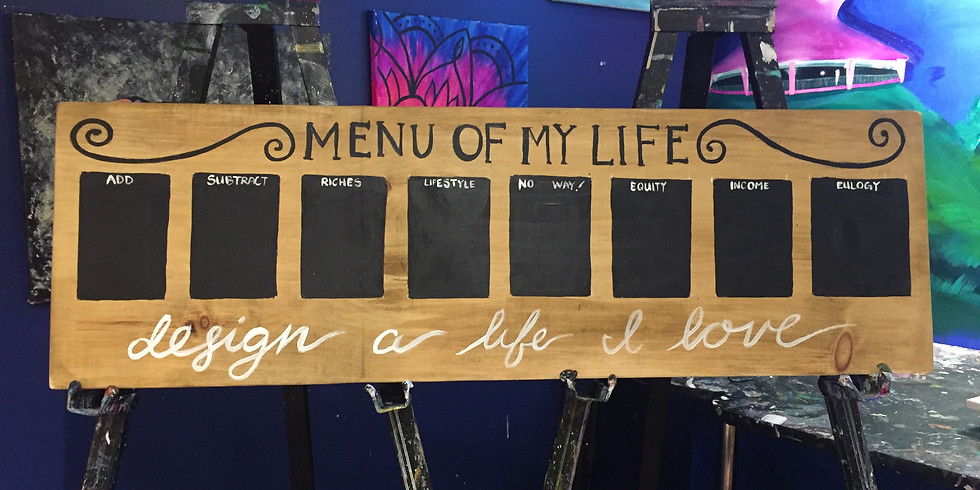 Vino & Vision: Art & Coaching Activity "Menu of My Life" (Wood Board) Class