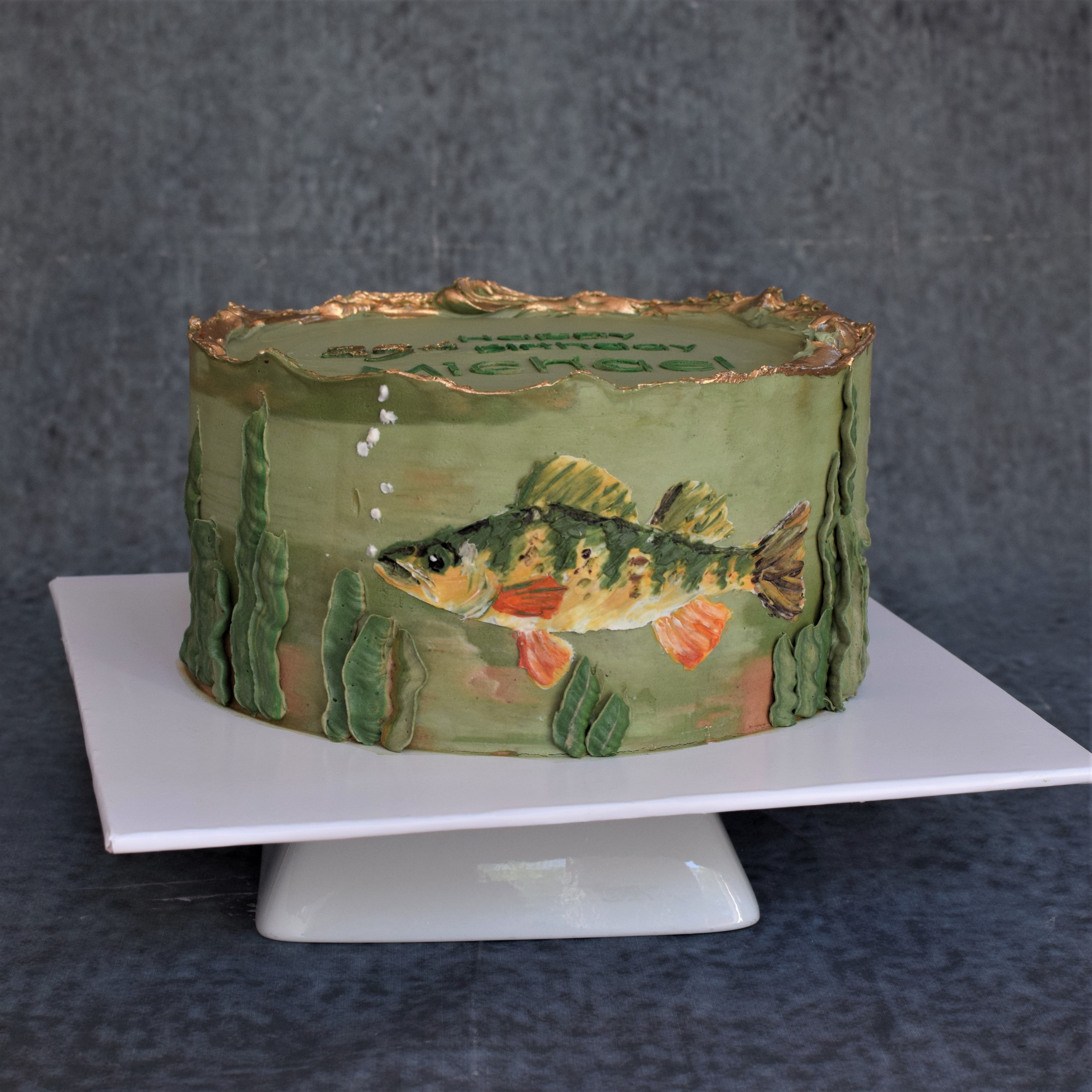 Custom fishing birthday cake Erie PA