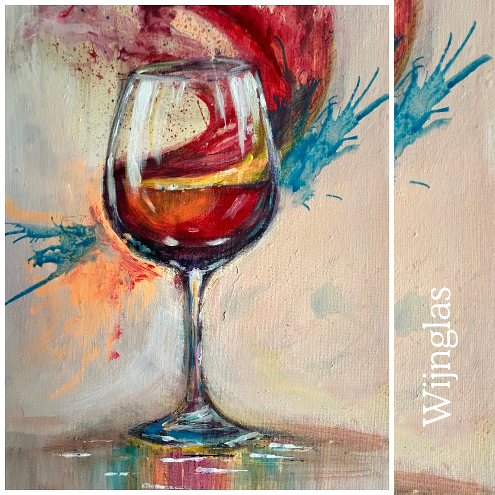 Wijnglas 3-uur durende schilder workshop 🎨 PaintCafé