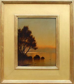 Sunset Lake, 10"x8", Oil on Board