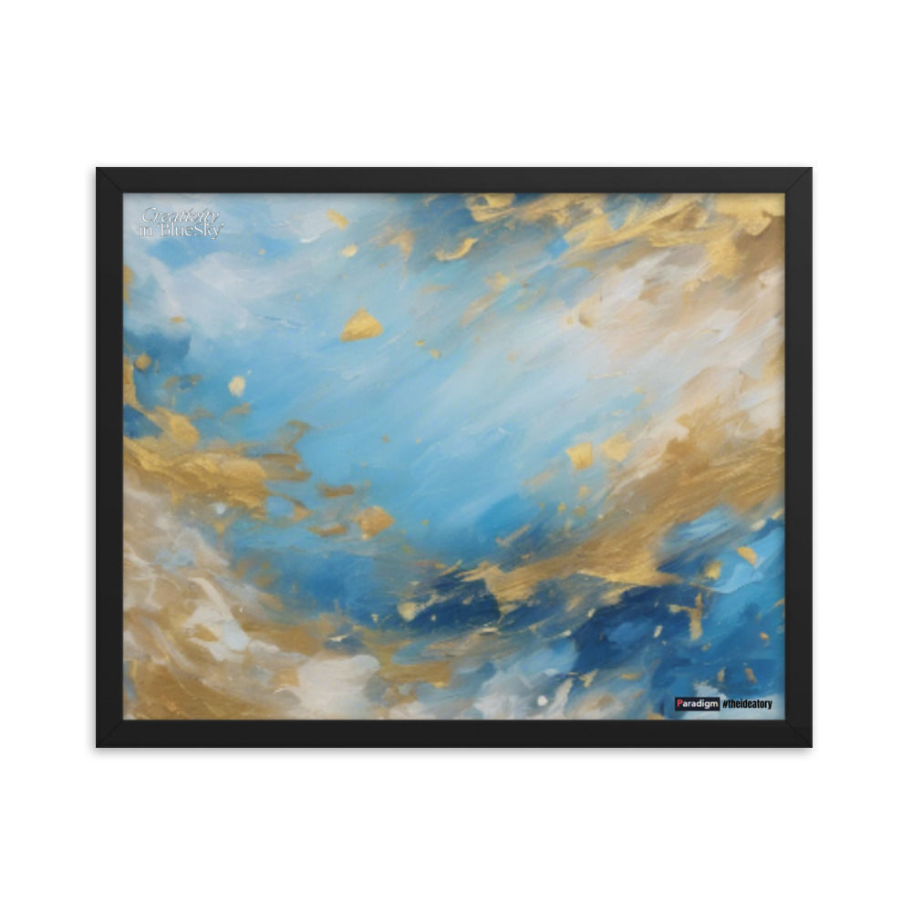 Framed Poster Art - Creativity in Blue Sky (AI-Assisted Design)