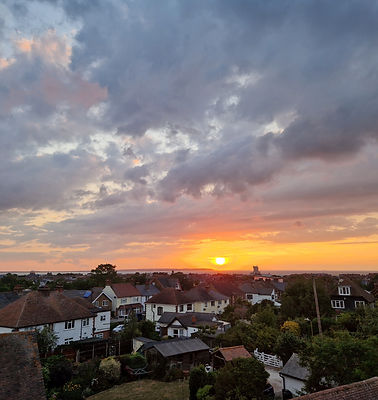 Sunset view of Whitstable Bay from attic conversion window