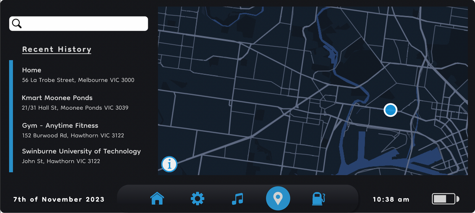 UI Car Interface - Navigation