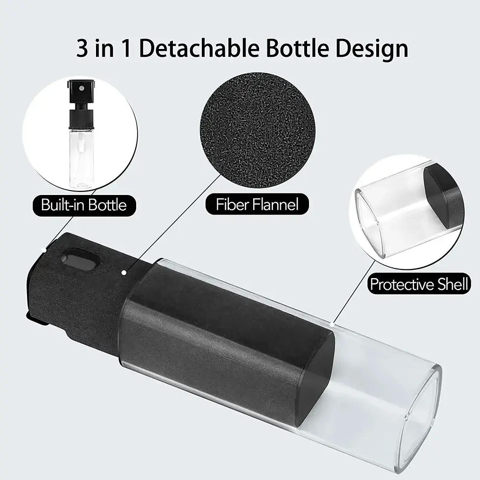 Miniatura: Conjunto de 2 frascos de spray de microfibra para limpeza de telas de celulares.