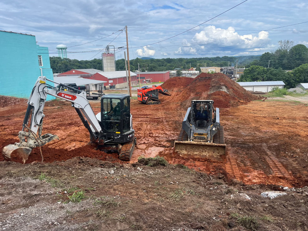 Digging for retaining wall