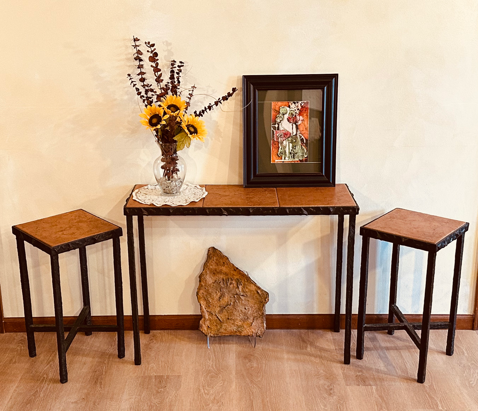 Sharks Tooth Console and Side Tables Set
