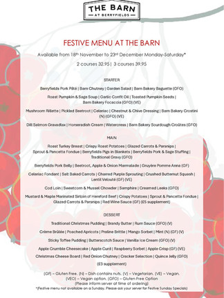 Festive Menu