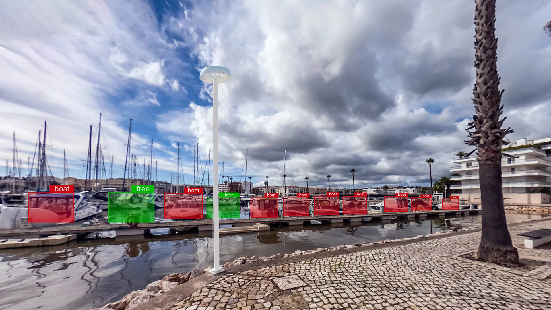 Smart Marina, occupancy detection, berthing spaces monitoring, and resource management