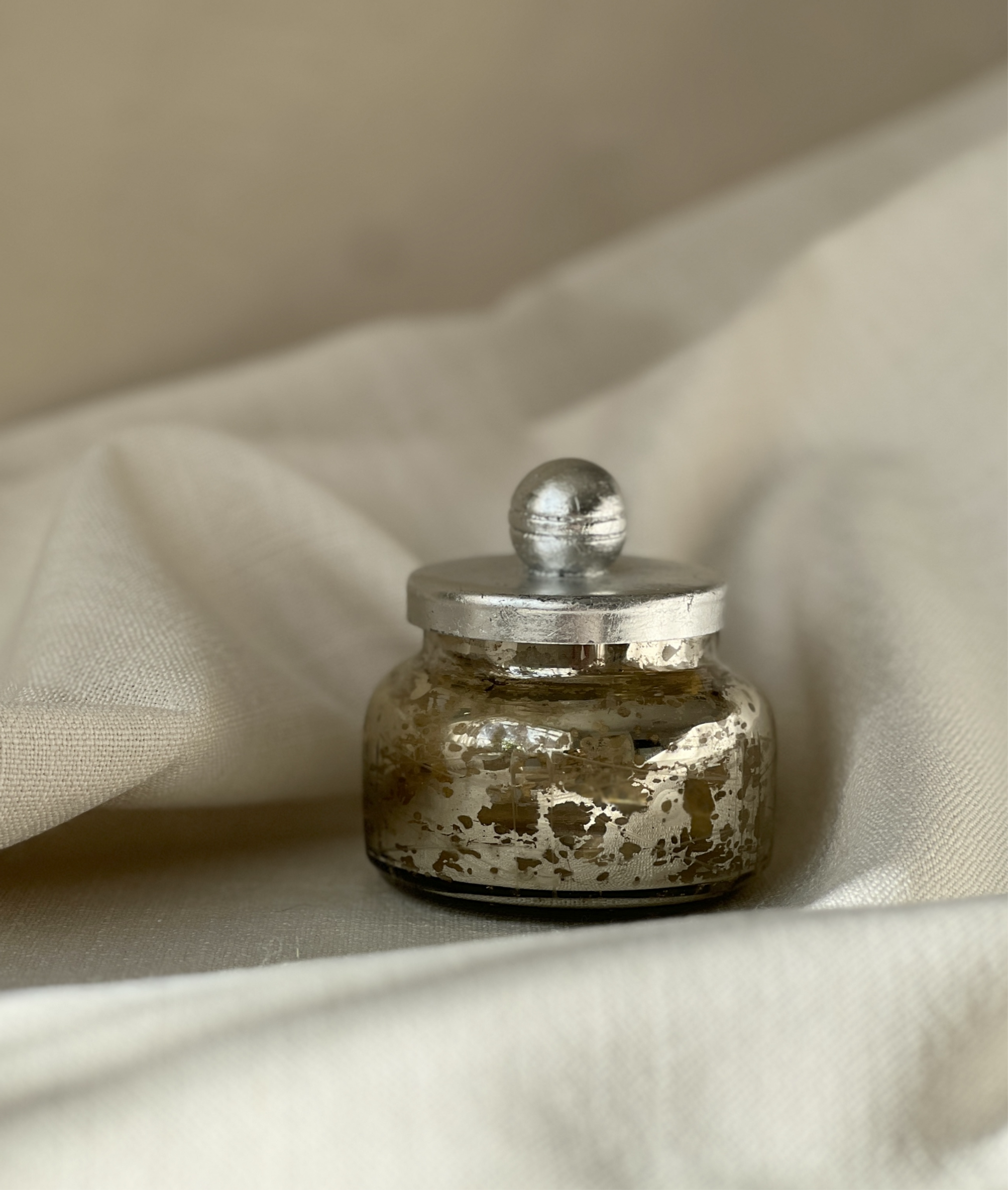 Antique Effect Glass Trinket Jar