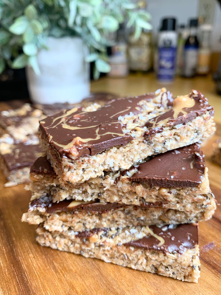 Chocolate Drizzle No Bake Granola Bars