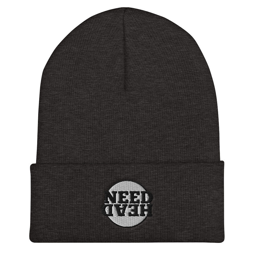 Thumbnail: Need Head Cuffed Beanie White Logo