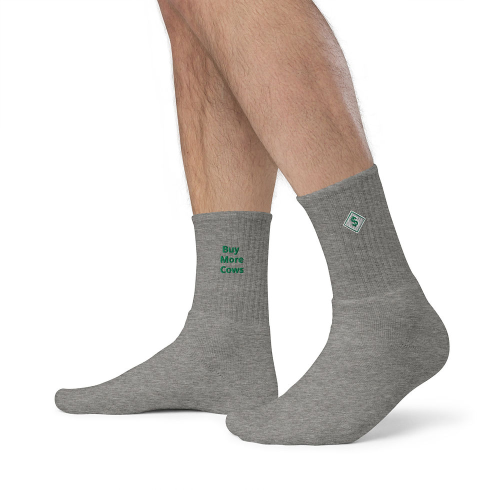 Thumbnail: Buy More Cows - Embroidered socks