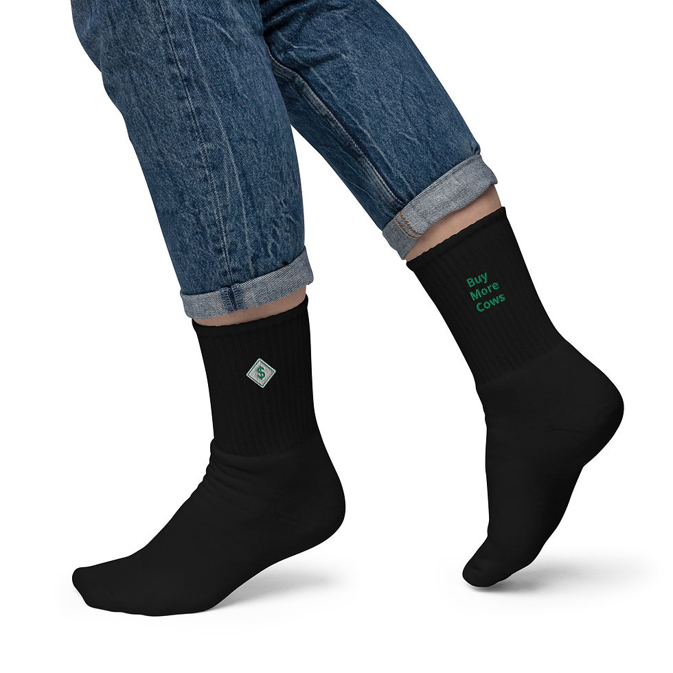 Thumbnail: Buy More Cows - Embroidered socks