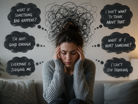 woman overwhelmed with intrusive thoughts