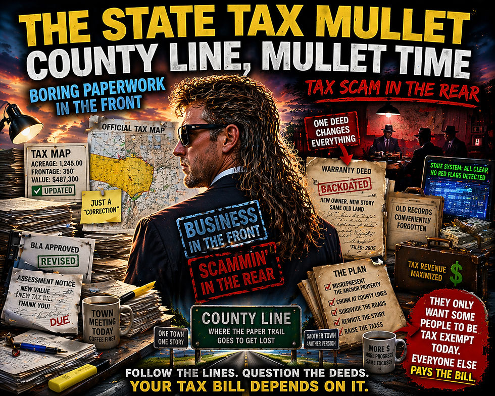 The State’s Tax Mullet - Tax Map in the Front, One-Deed Scam in the Rear