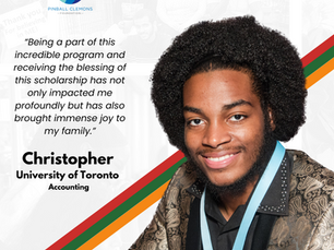 Recipient of the Harry Jerome Black Legends Bursary: CHRISTOPHER