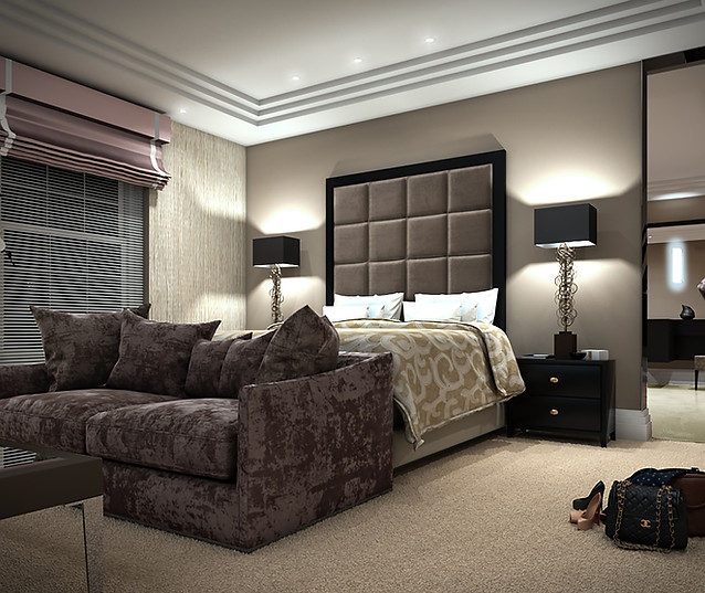 CGI of a bedroom in 3DS MAX