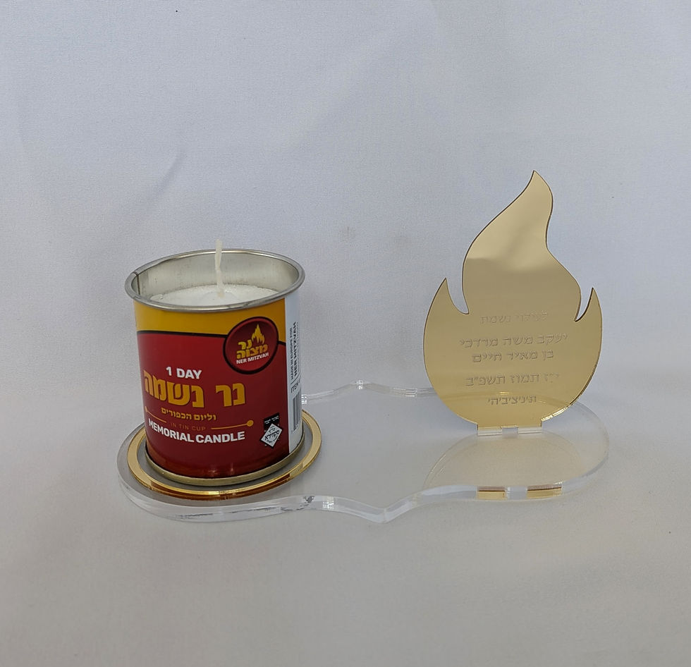 Thumbnail: Personalized Yartzeit Memorial Candle Holder